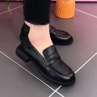 Dragonfly Brand Vintage Handmade Women's Shoes Spring Autumn New Deep Mouth Comfort British Style Low Heel Women's Shoes Black