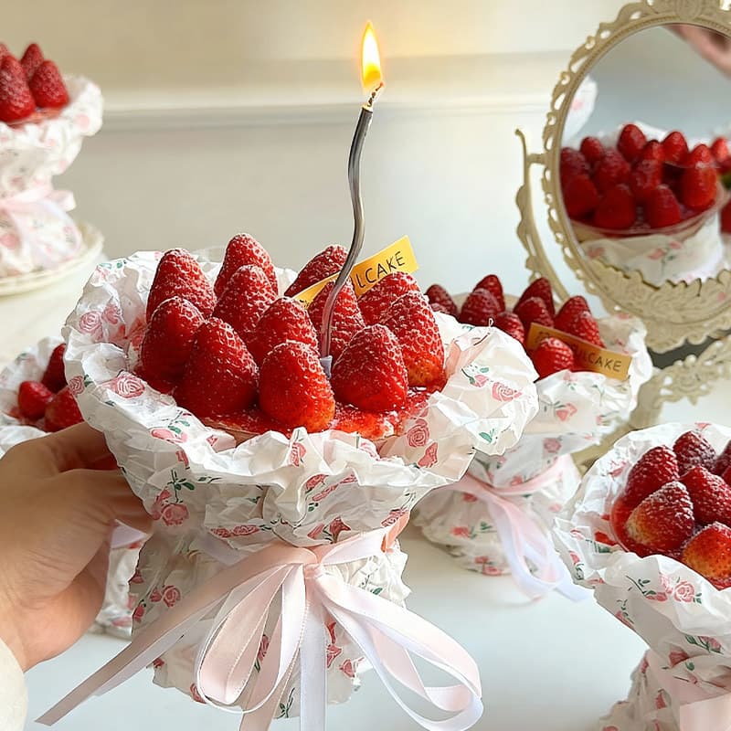 2026 Internet celebrity Christmas floral bouquet cake decoration Sydney paper candle baking dessert packaging bowl cup