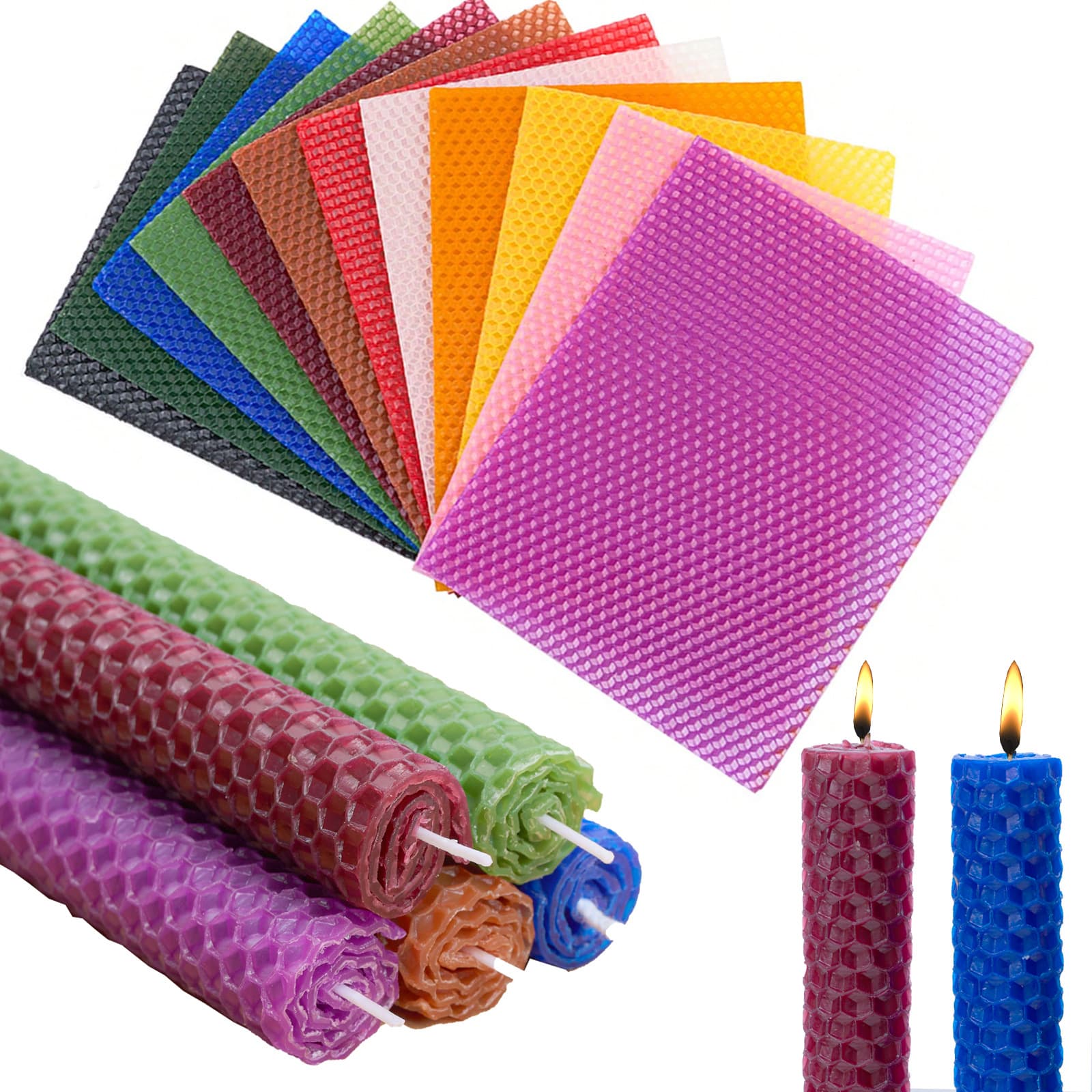 6 pieces of honeycomb beeswax sheets 20*15cm colorful beeswax nest base sheets DIY aromatherapy column candle plant aromatherapy