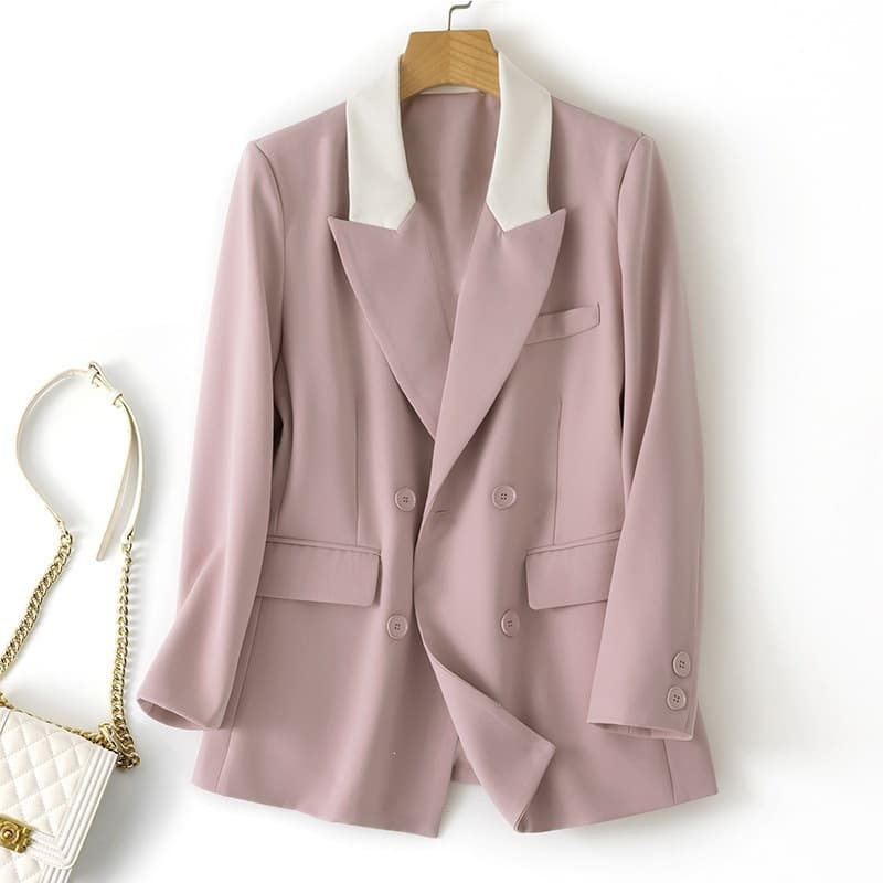 2026 Spring/Autumn New Pink Petite Blazer for Women, Elegant British Style Short Suit Jacket, Women's Fashion