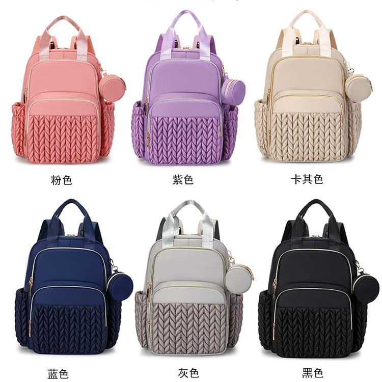 Amazon Cross-Border Casual Fashion Mom Bag Large Capacity Waterproof Backpack New Portable Outing Maternity Bag