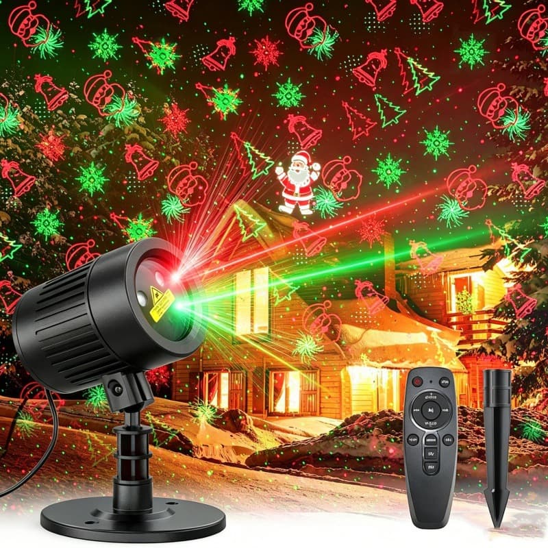 Outdoor waterproof lawn light, villa laser light, red, green and blue starry sky courtyard projection light, Christmas atmosphere light