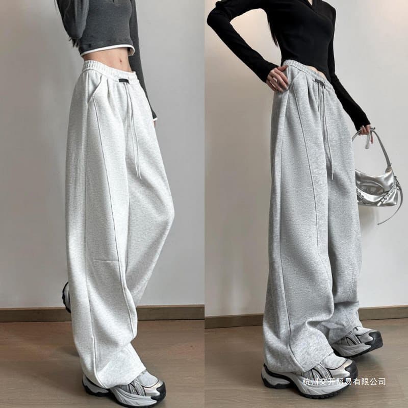 2024 Black Label Scimitar Pants Women Autumn/Winter Drape High-Waist Slimming Loose Sickle Sweatpants Versatile Casual Cotton Pants