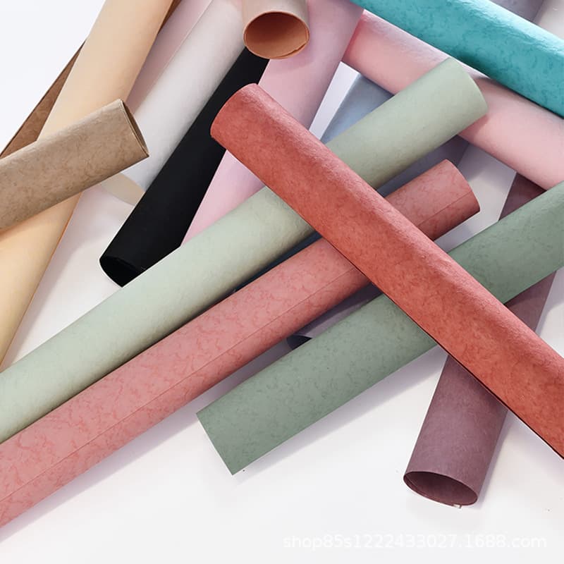Zhuoxian Floral Plant-Dyed Wrapping Paper, Solid Color Thickened Gift Wrap, Flower Bouquet Material, Art Fresh Flower Wrapping Paper