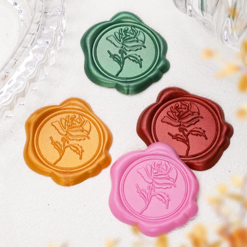 Xiantu Small Wax Seal Stickers Leaf Rose Wax Seal Envelope Sealing Stickers Multicolor Small Size