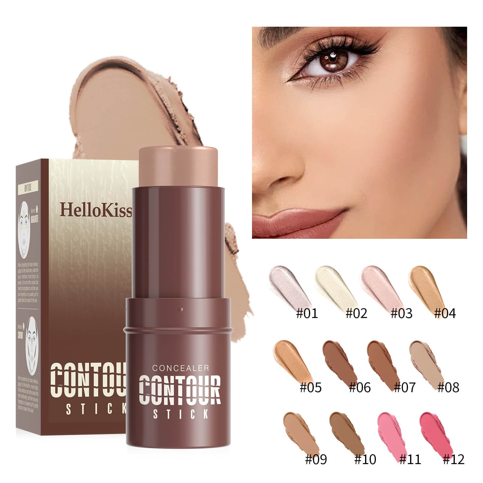 hellokiss Multi-Function Makeup Stick Highlighter Blush Contour Stick Trending Contour Highlight Shadow Stick