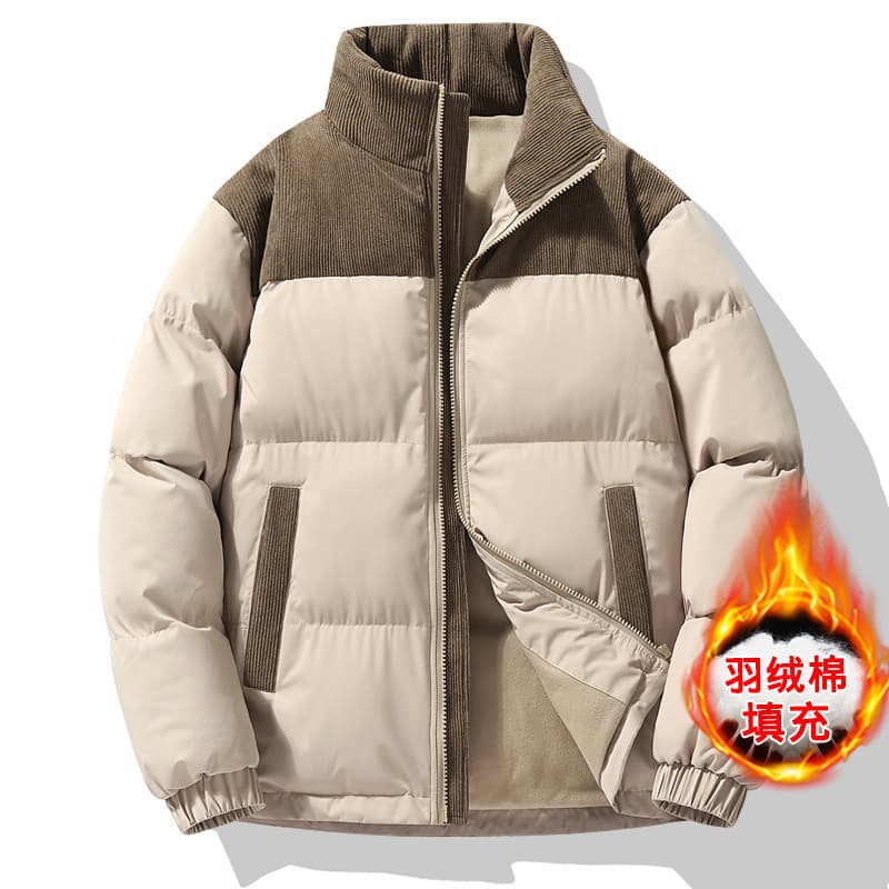 Cotton coats for men and women in winter, versatile stand-up collar bread coats, cotton-padded jackets, couple models, thickened and warm cotton coats