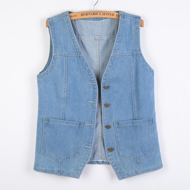 Women's Denim Vest, Spring/Autumn 2024 New Style, Korean Retro Plus Size, Outerwear for Autumn and Winter