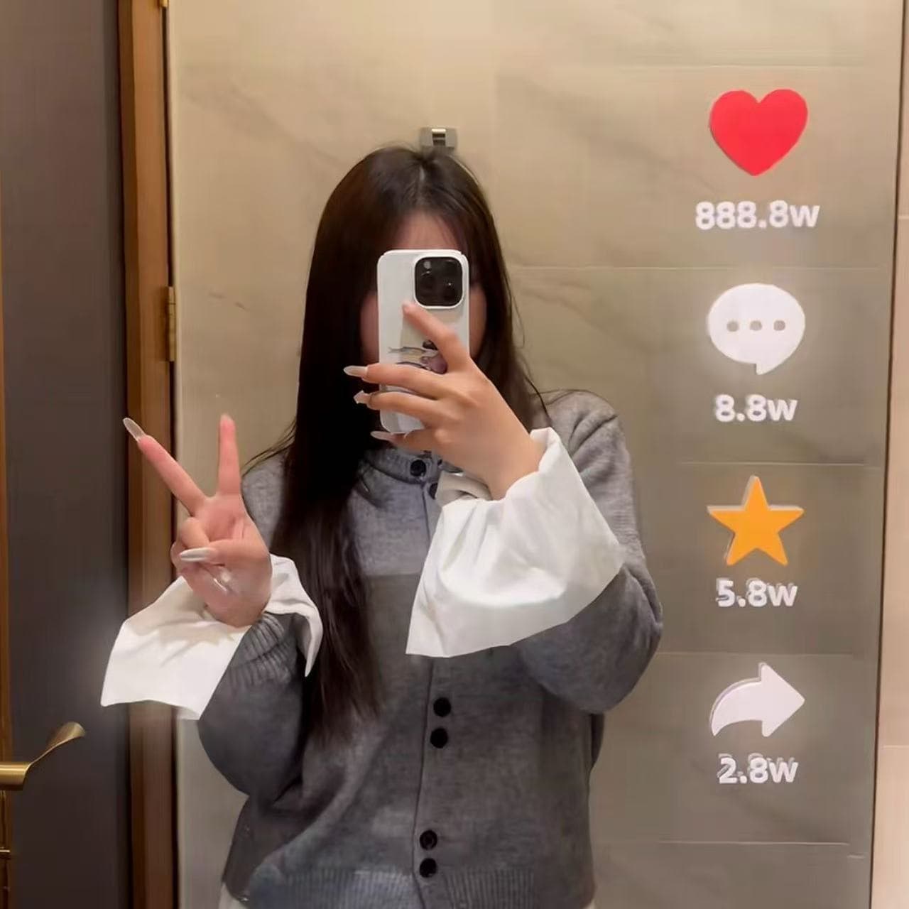 Same-style mirror sticker DIY creative influencer selfie prop vlog recording decoration sticker