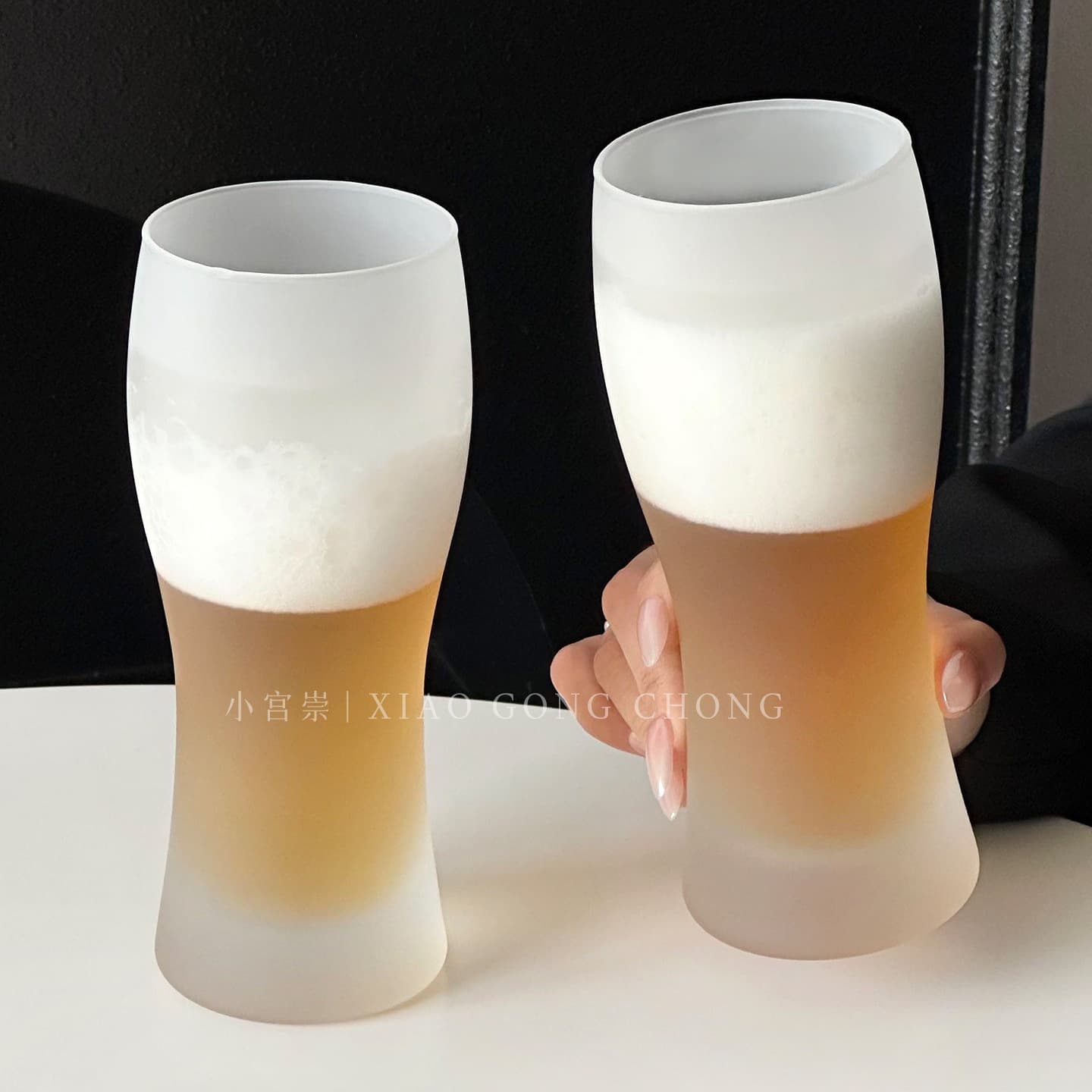 Creative Frosted Beer Mug Large Capacity Glass Craft Wheat Beer Cup Cold Drink Cup Juice Cup Beverage Cup