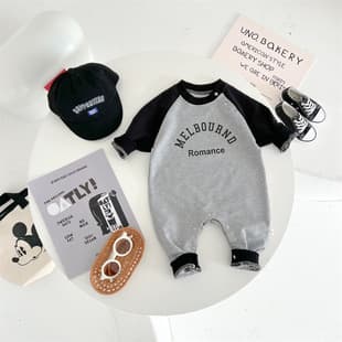 2024 Spring New Arrival Baby Clothing 0-2 Years, Boy Sweatshirt Style Gray Jumpsuit Outwear MELBOURND