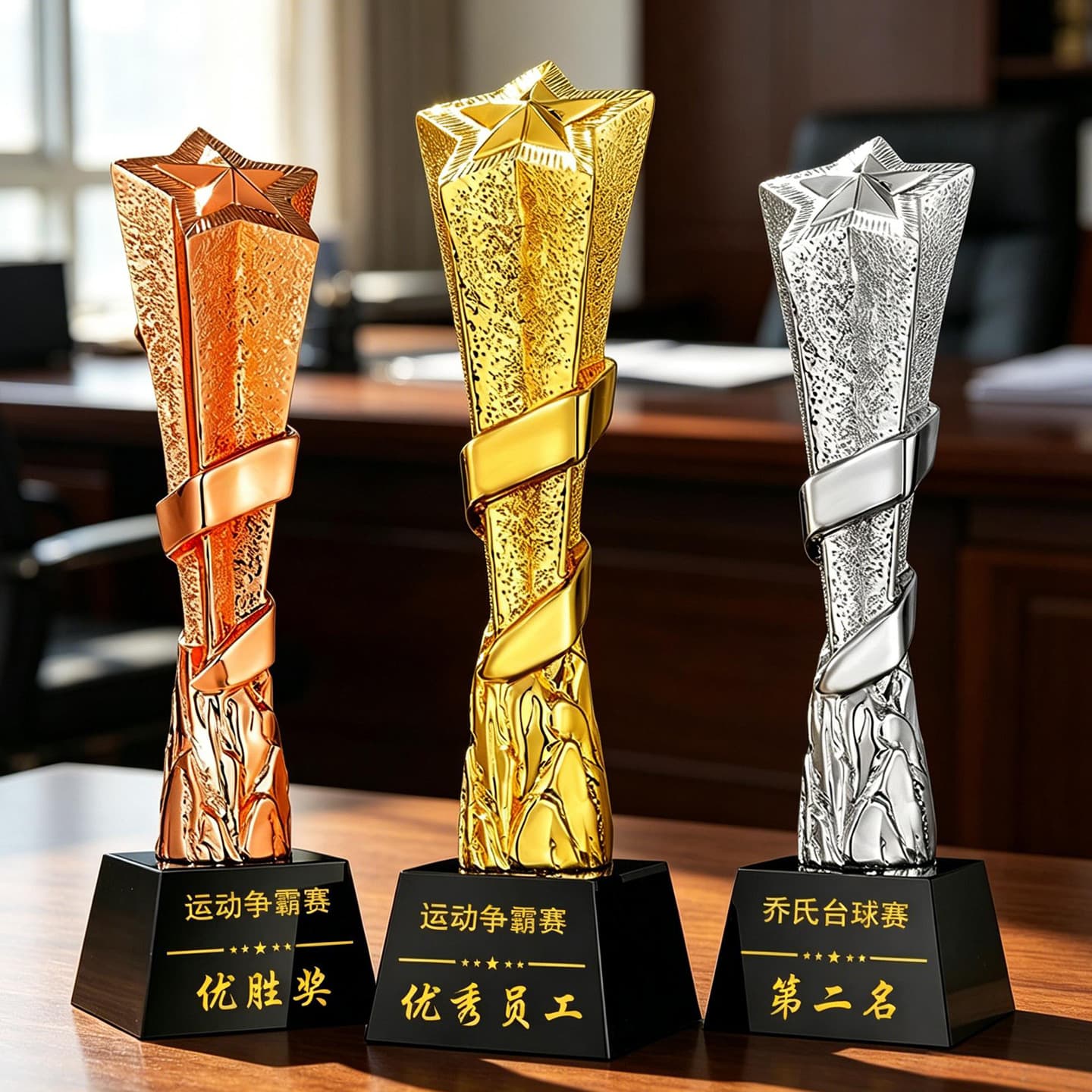 Customized basketball, football, billiards, badminton and table tennis competition five-pointed star trophy crystal children's confinement nanny custom-made