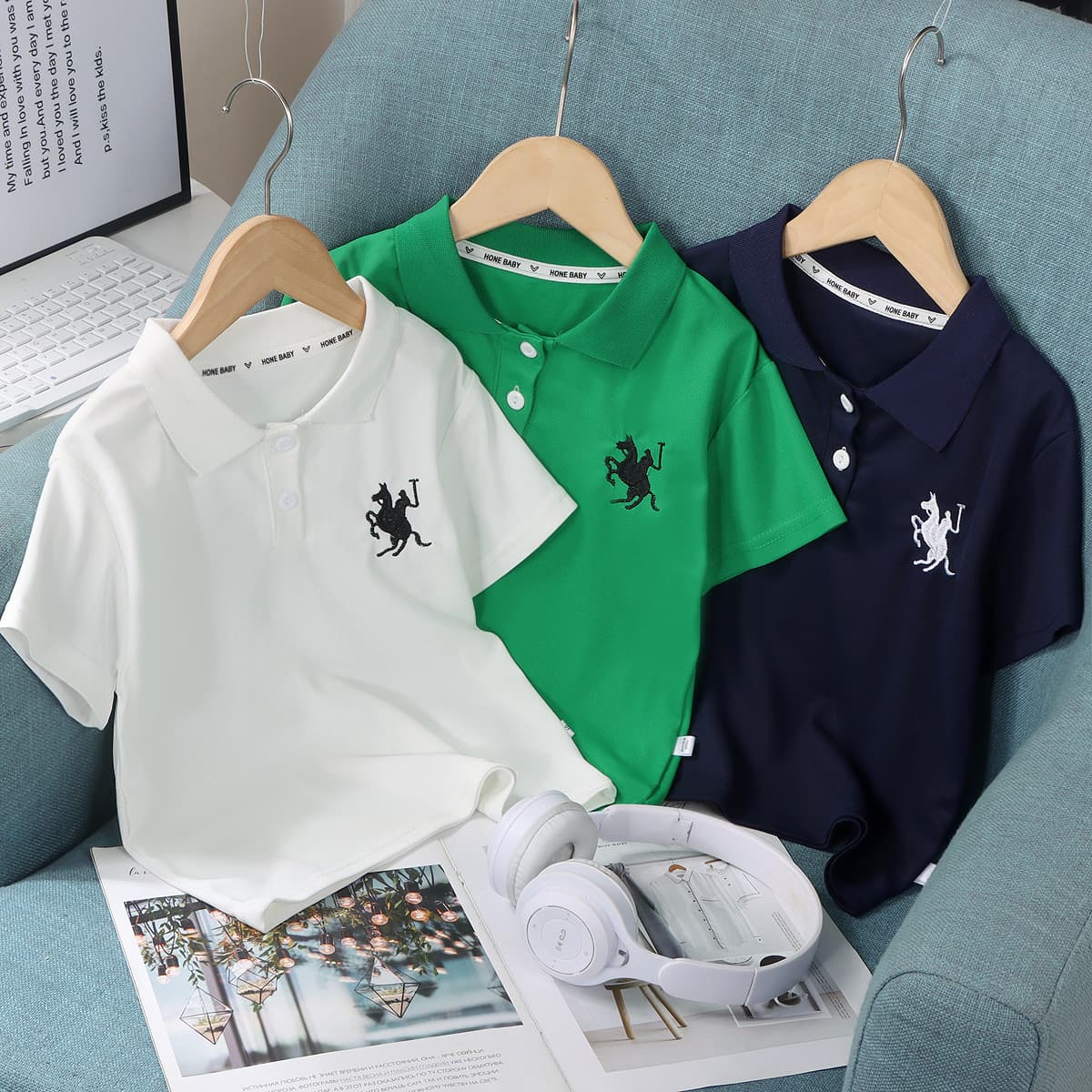 Boys Short-sleeved T-shirt Summer Thin Polo Shirt Children's Summer Half-sleeved Top Trendy Brand Tee