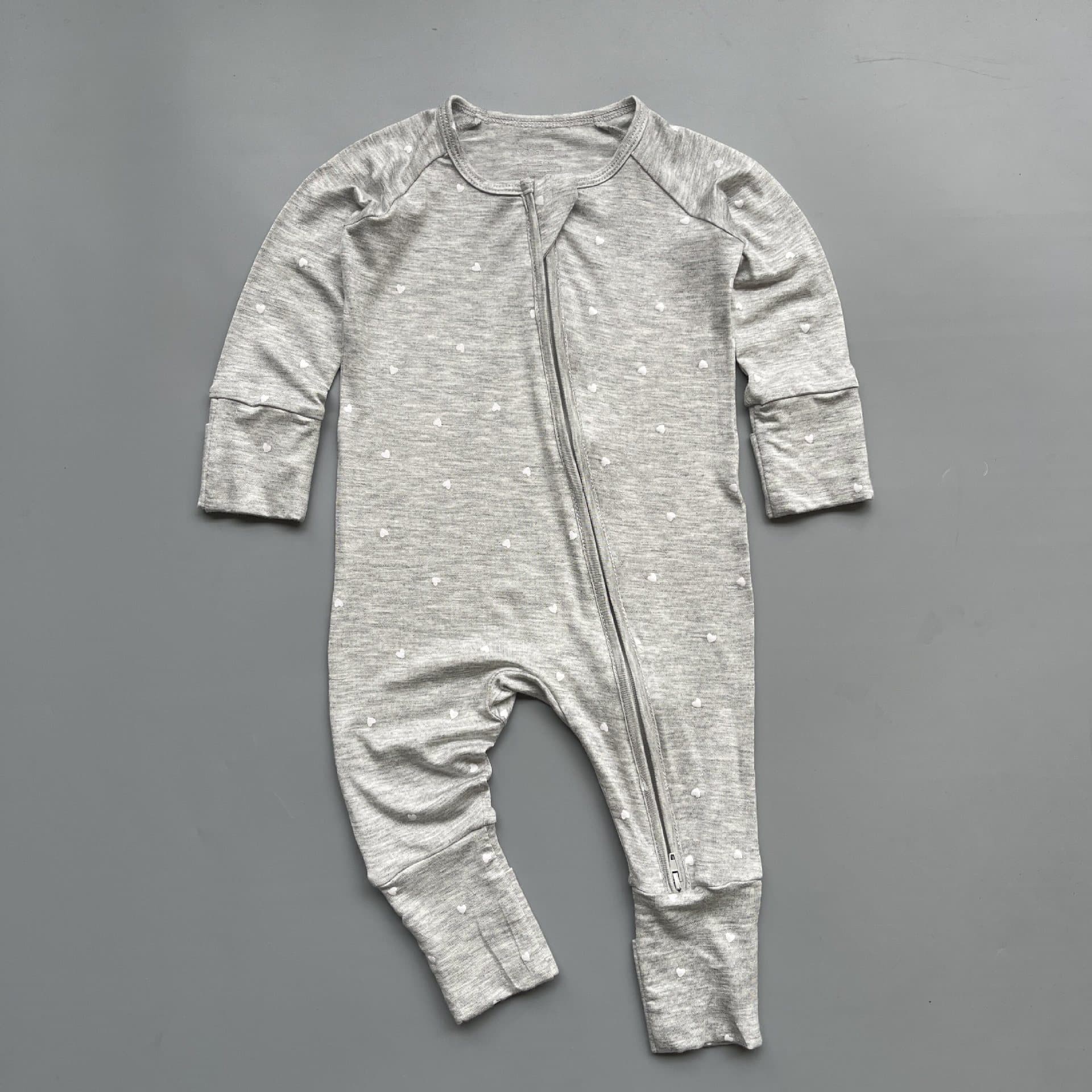 Zhimian Bamboo Fiber Summer Thin Soft Baby Romper, Can Cover or Expose Hands and Feet, Bodysuit for Outing and Crawling