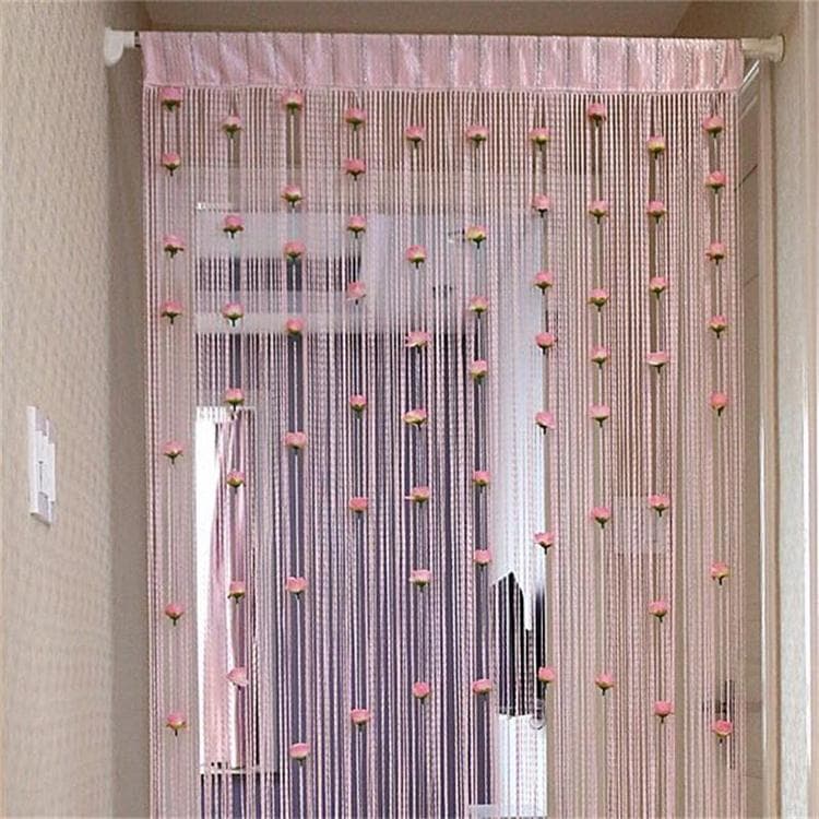 Step-Up Rose Pattern Curtain for Bedroom, Living Room, Commercial Space, Partition, Hanging Curtain, Wedding Curtain, Sheer Curtain