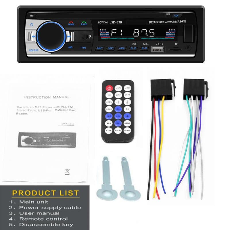 Cross-border Car MP3 Player Bluetooth Hands-free Calling Car mp3 Card U Disk Radio JSD-530