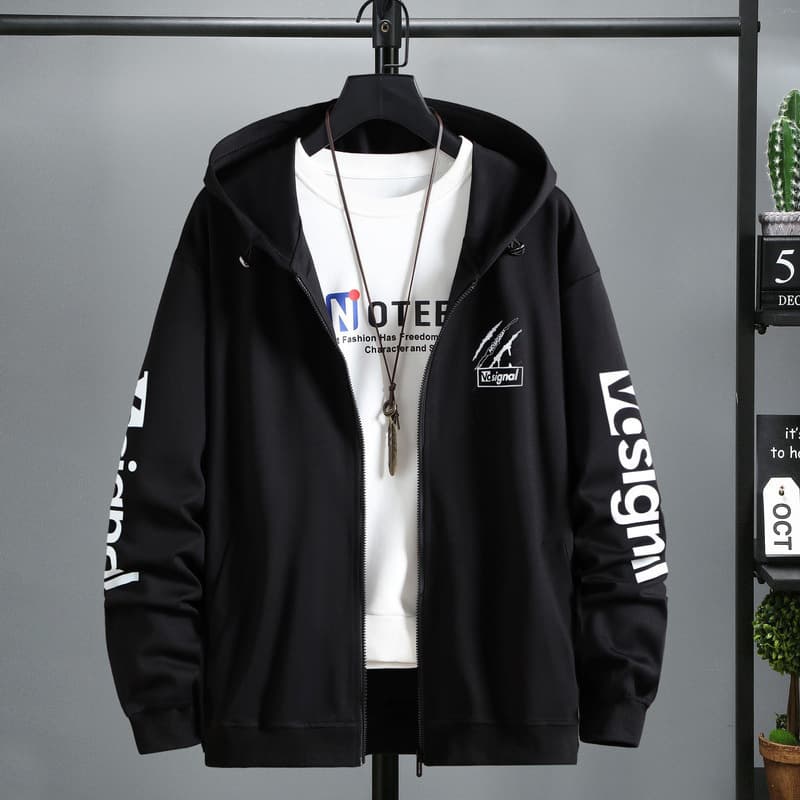 380 pounds plus size new fat man sweatshirt men's spring plus fat plus plus velvet fat man loose coat hooded