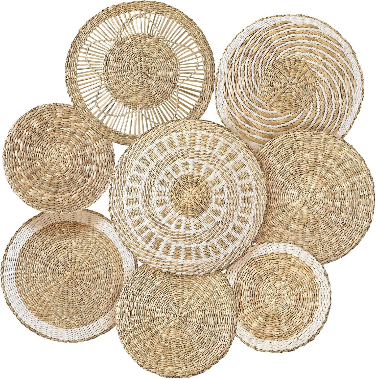Woven Wall Decoration Set Handmade Straw Gourd Corn Husk Hanging Boho Folk Art