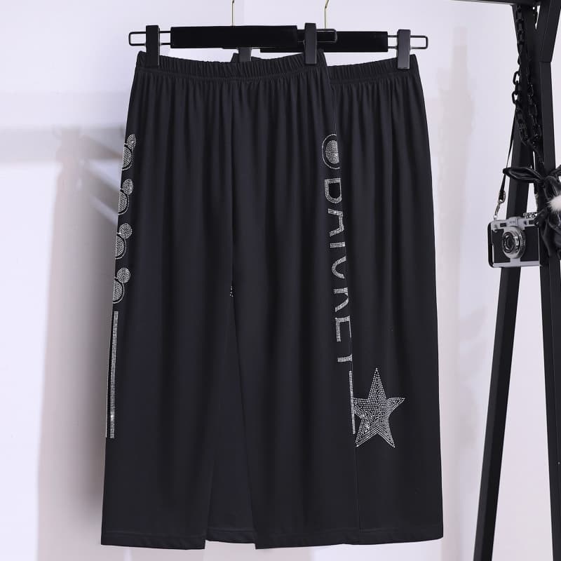 New Summer 7/8/9 Length Leggings, Slim Fit Shapewear, Plus Size Women's Clothing Up to 400 lbs, Luxury Rhinestone Fitness Pants