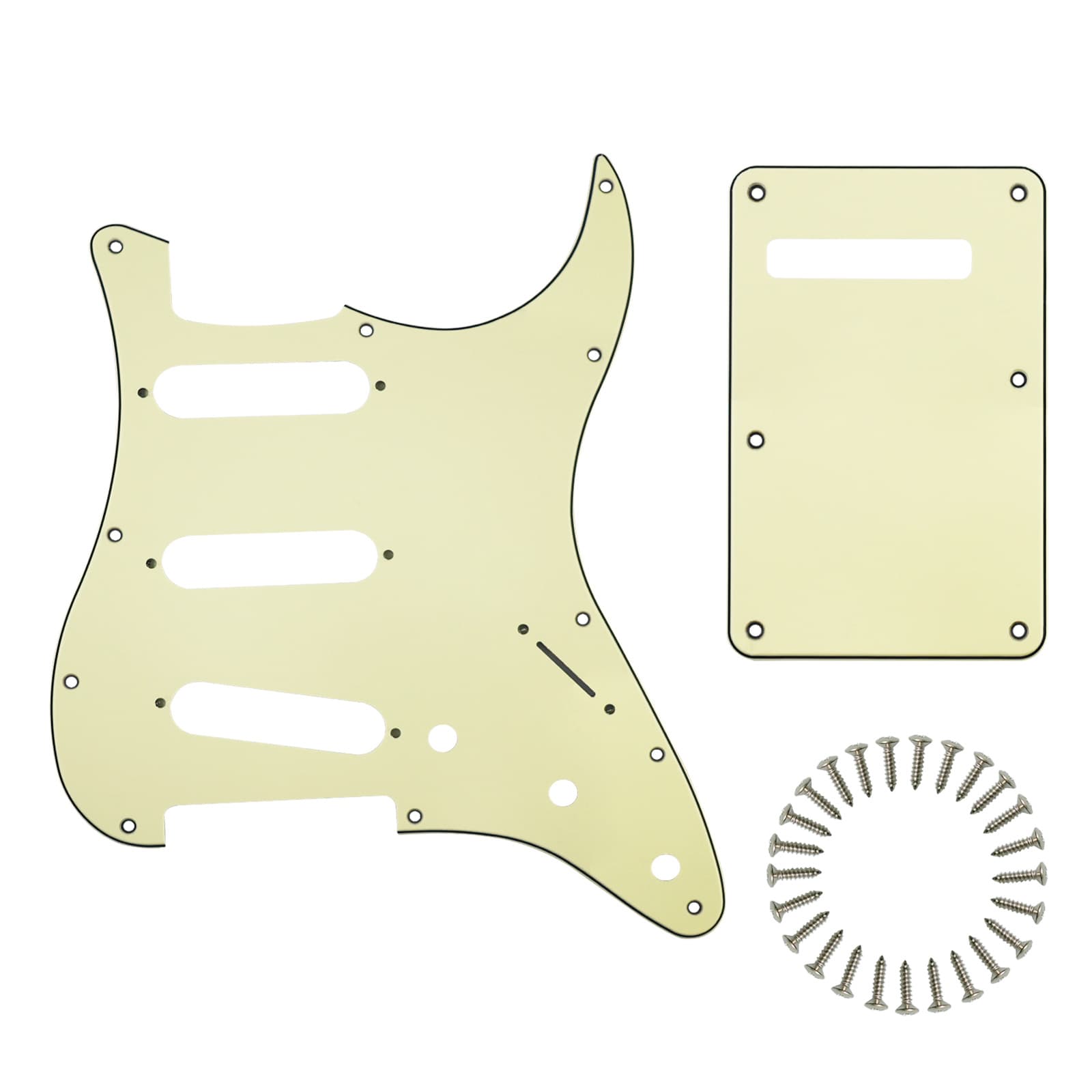 INTAI 11-Hole Bright Yellow Electric Guitar Pickup Pickguard SSS/SSH Panel with Screws Front Cover Back Plate