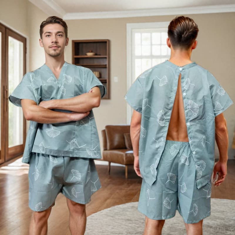 Back-opening women's disposable sauna suit, men's sauna suit, women's pedicure bathing suit, massage suit, beauty pajamas