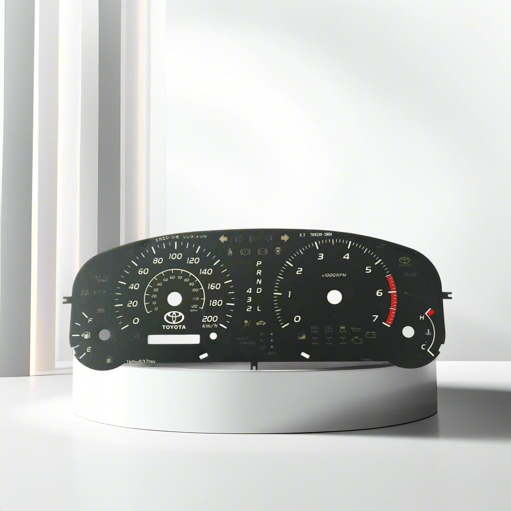 Screen-printed PVC film display overlays, odometer film overlays, motor vehicle tachometer dial film panels