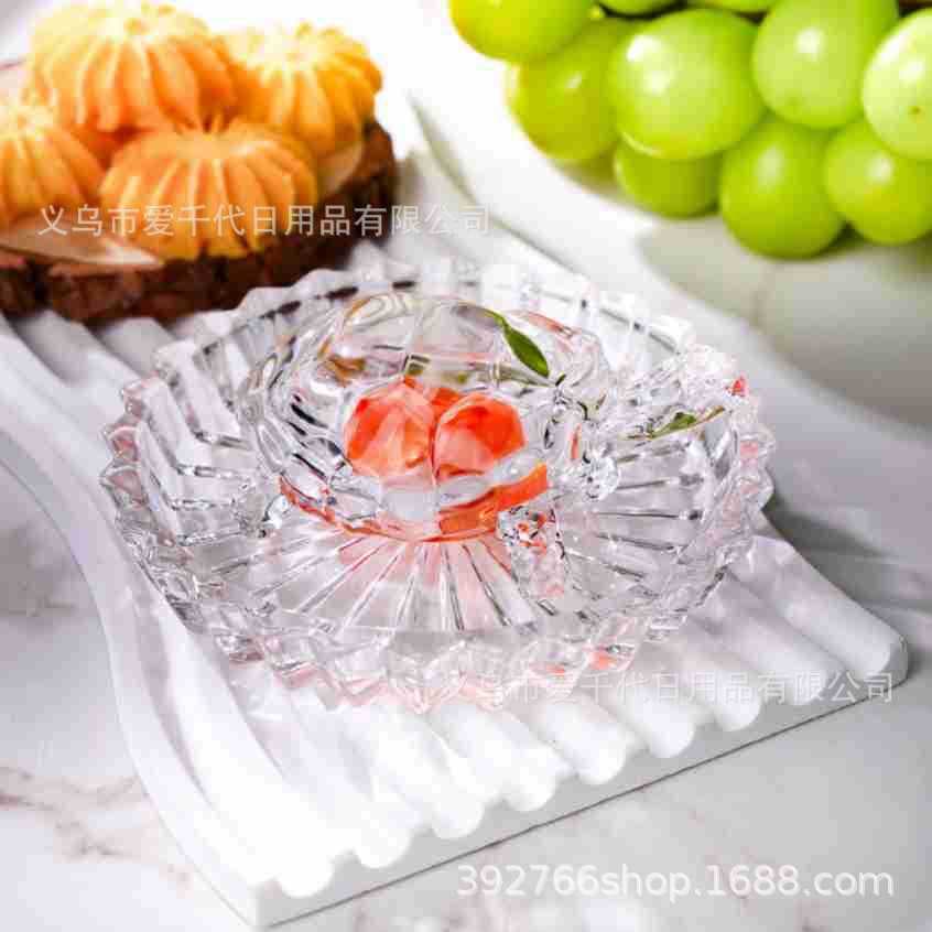 Glass Turtle Figurine Decorative Set with Tray, Minimalist Dish and Glass Candy Jar