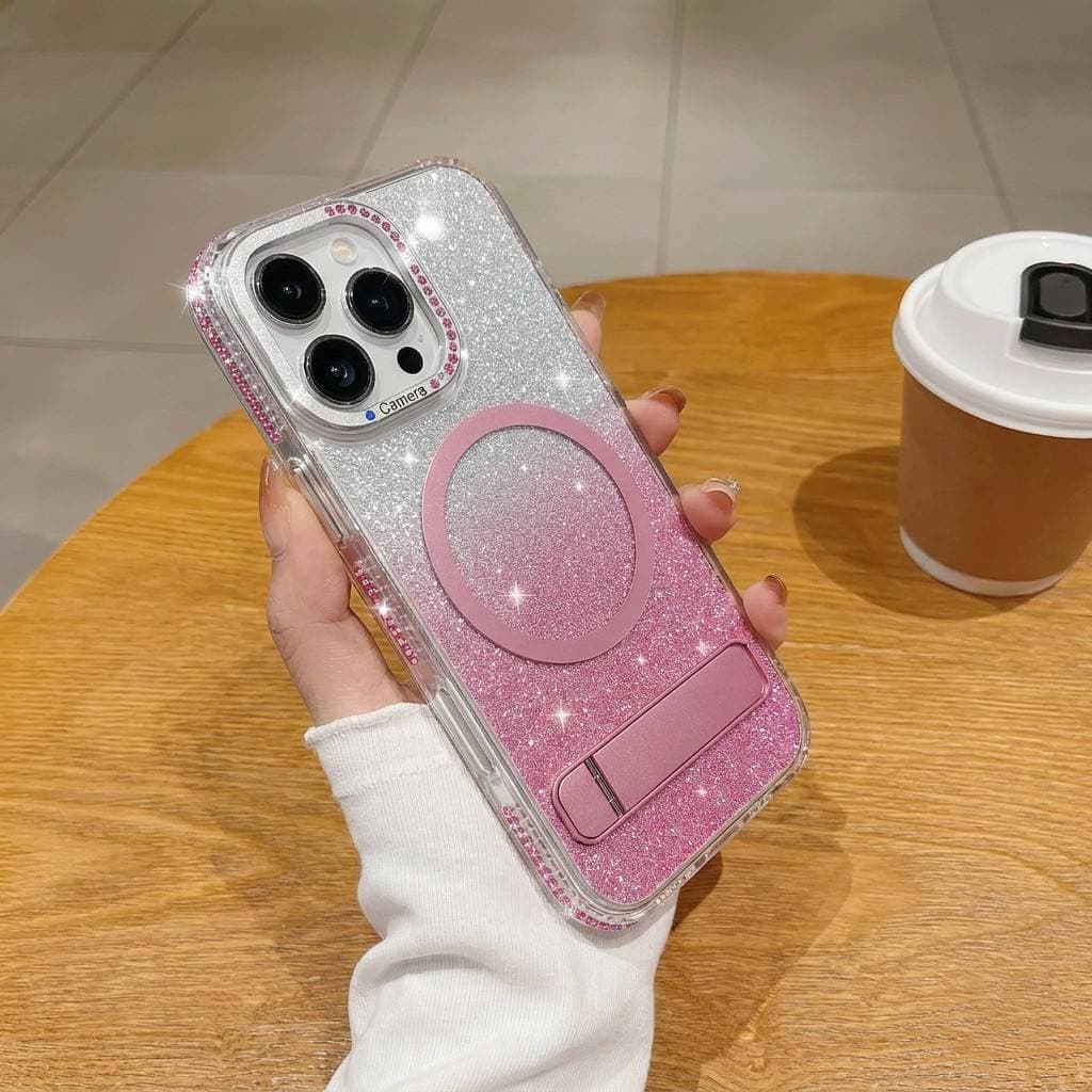 Suitable for iPhone 16 flash diamond mobile phone case, diamond mobile phone case for girls, high-looking iPhone 17 stand mobile phone case