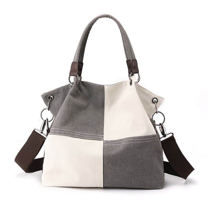 Casual Women Canvas Bag Fashion Versatile Handbag Crossbody Bag 2025 Trendy New Patchwork Contrast Color Shoulder Bag