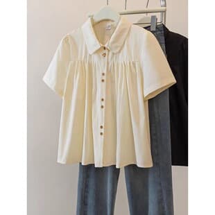 Polo Collar Button Simple Short-Sleeve T-Shirt for Women, 2026 Summer New Fashion Casual Solid Color Blouse