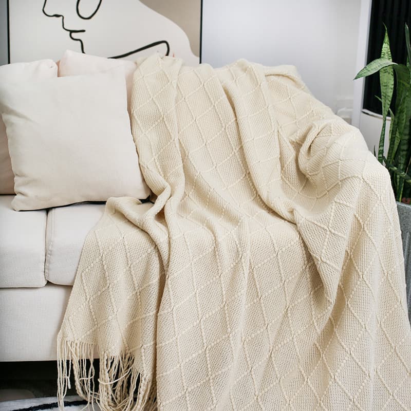Bed scarf for guesthouses, apartments, bed end decoration, sofa throw, American-style hotel bed cover, knitted bed runner for hotels