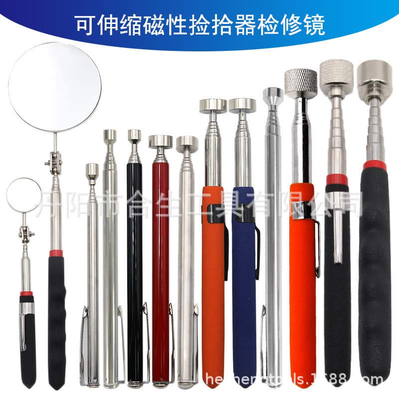 Portable Magnetic Retractable Pickup Tool with Pen Clip, Magnet Suction Iron Bar Pickup Tool for Retrieval