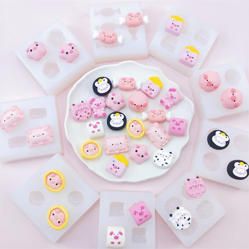 Cute Cartoon Pig Nose Squishy Silicone Mold DIY Epoxy Resin Decoration Accessories Baking Mold