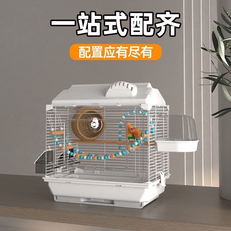 Bird Cage for Budgies, Parakeets, Cockatiels, Lovebirds, Finches, and Sparrows - Large Villa-Style Ornamental Cage