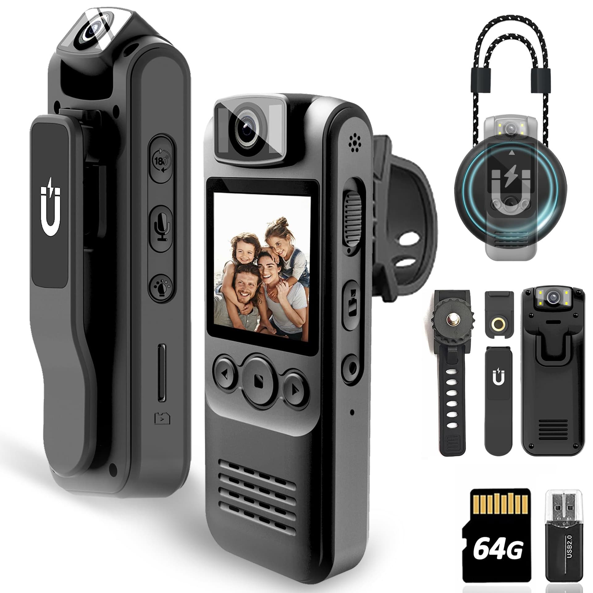 VD01 Camera with Audio Recording, Action Camera, Portable Surveillance, HD Video Recorder