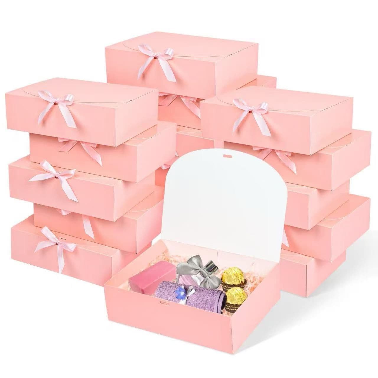 Gift box in stock hot-selling bow ribbon gift box, lipstick gift box, cosmetic gift box, favor gift box