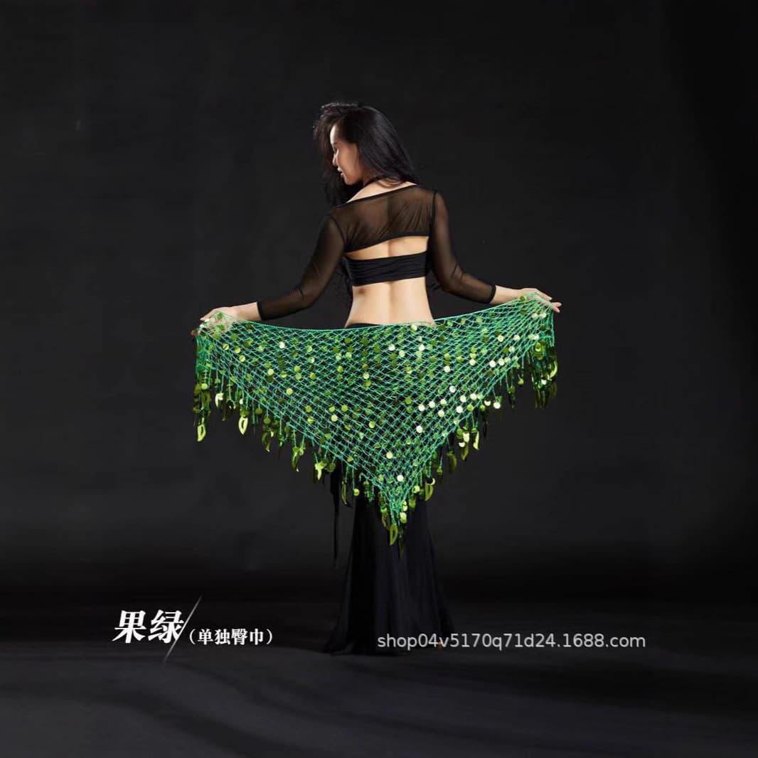 Gong piece triangle scarf shawl belly dance costume belly dance waist chain oriental dance hip scarf mermaid hip scarf