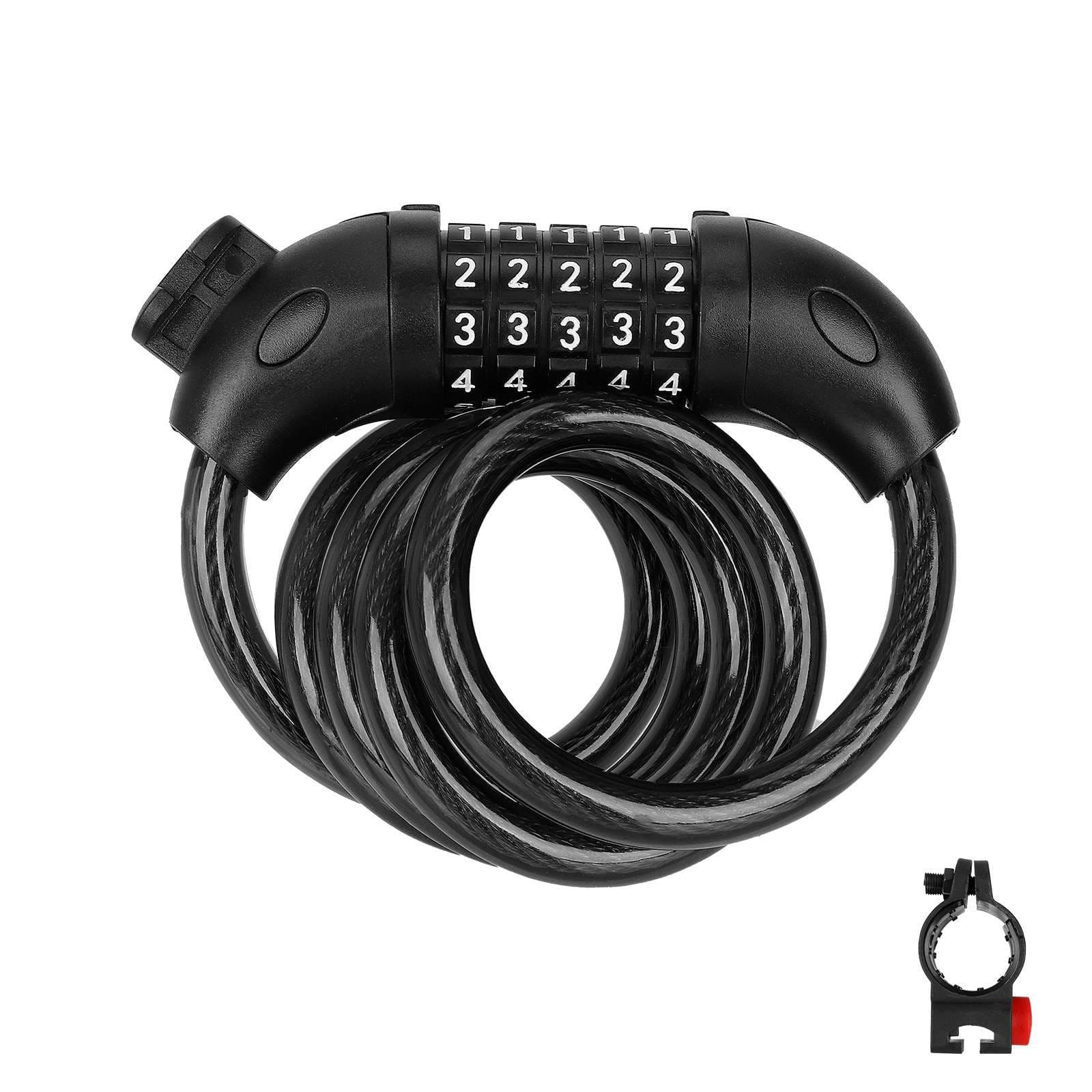 Bicycle five-digit password lock, anti-theft mountain bike chain lock, steel cable chain lock, disc brake lock, universal bike lock