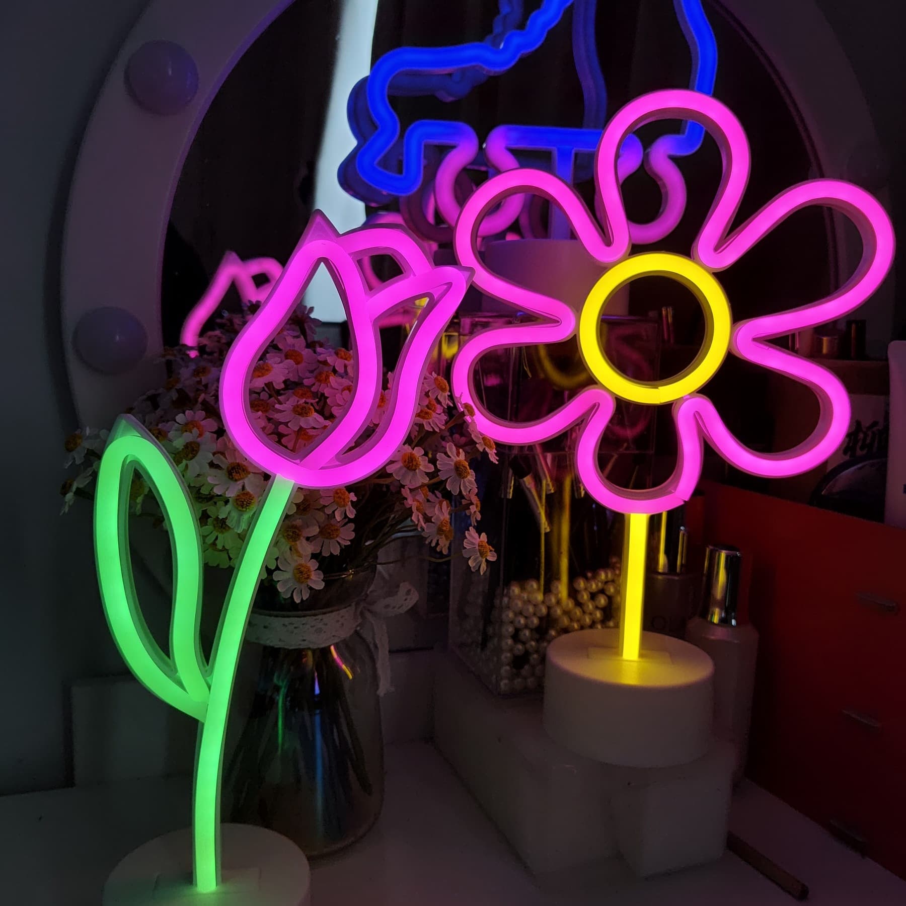 New Neon Light Bedroom Ambient Light Room Small Desk Lamp LED Decorative Ornament Light Setup Gaming Light Dropshipping