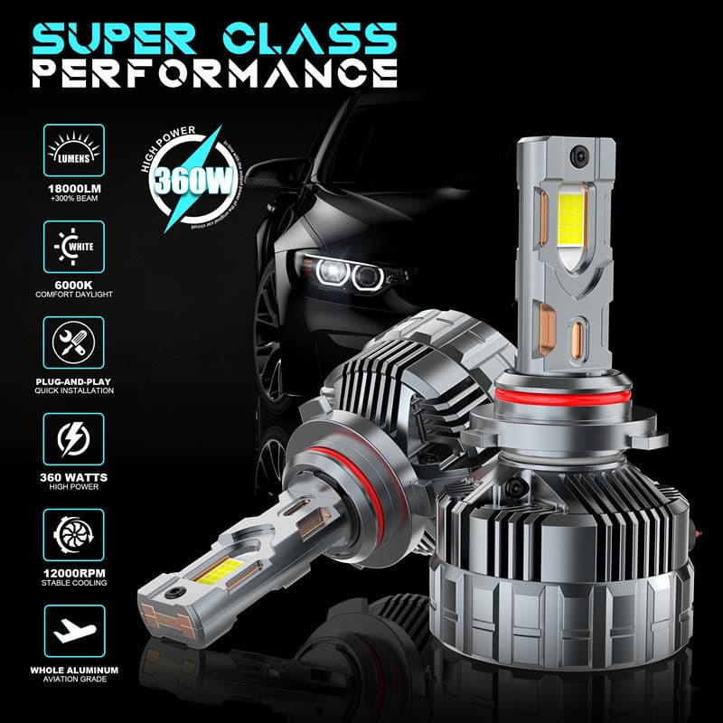 Cross-border hot selling V33 six copper tube 360W high power H7H11H490059012 modified car LED headlight