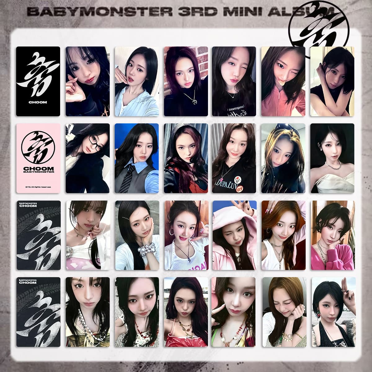 BABYMONSTER album choom bonus card single cover YG offline flash mob lucky photo card