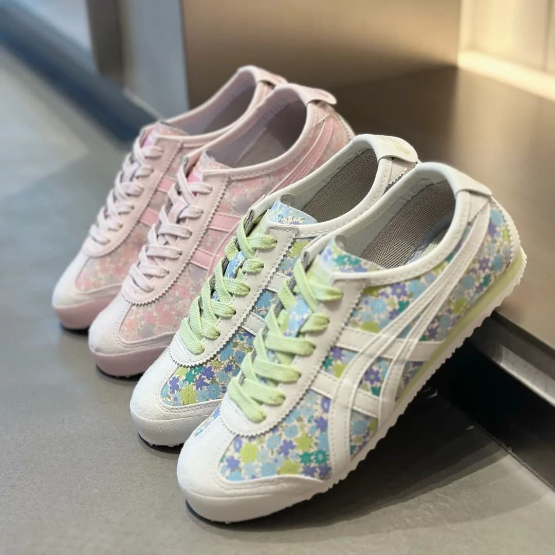 【New Product】Putian Authentic Tiger Onitsuka Tiger Shoes Mexico66 Floral Style Bruce Lee Shoes