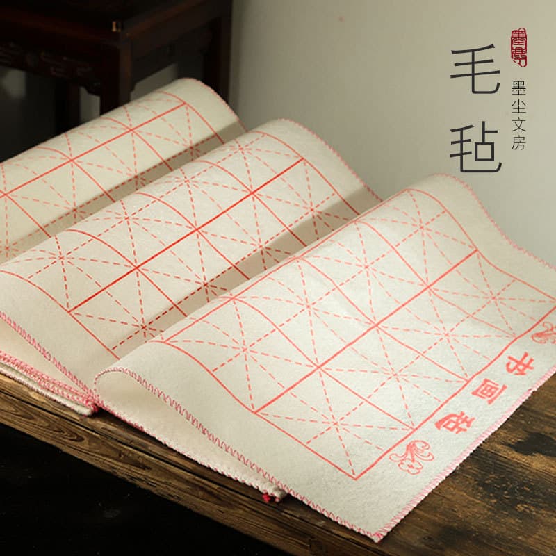 50*50cm Rice Pattern Felt Mat for Traditional Painting and Calligraphy, Wool Felt Pad for Brush Writing
