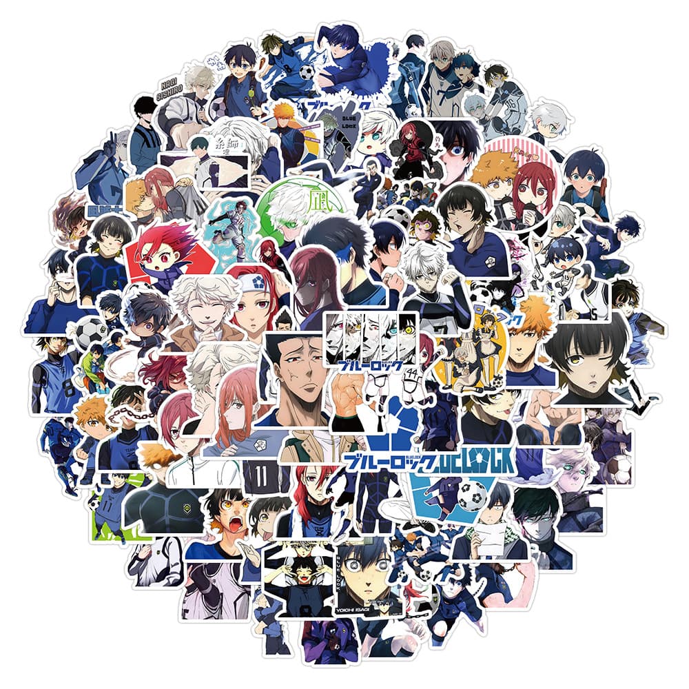 100 Blue Lock Cartoon Graffiti Stickers Decorative Stationery Box Motorcycle Water Cup Waterproof Stickers Wholesale