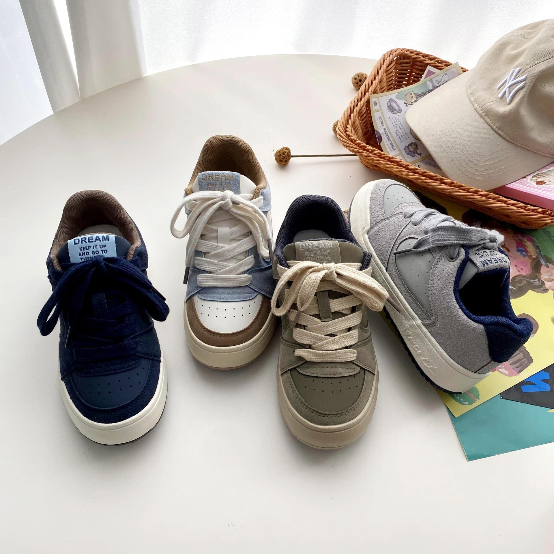 Board Shoes for Women, Spring and Autumn 2024 Spring New Arrival Fashion Versatile Casual Trendy Shoes, Thick-Soled Height-Increasing Casual Shoes 5372