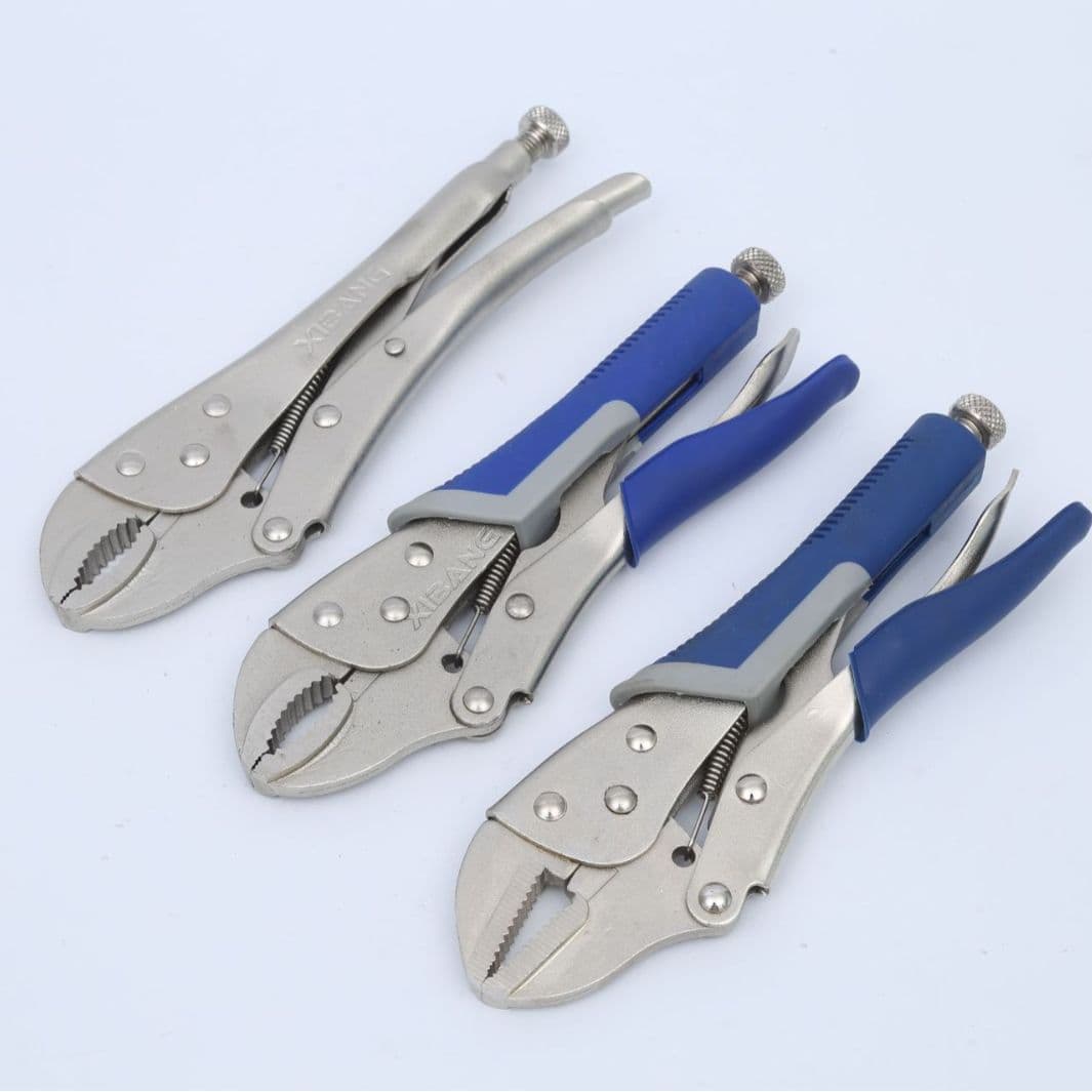 Manufacturer supply locking pliers welding fixing pliers manual clamp 10-inch round mouth straight mouth smooth handle rubber handle locking pliers