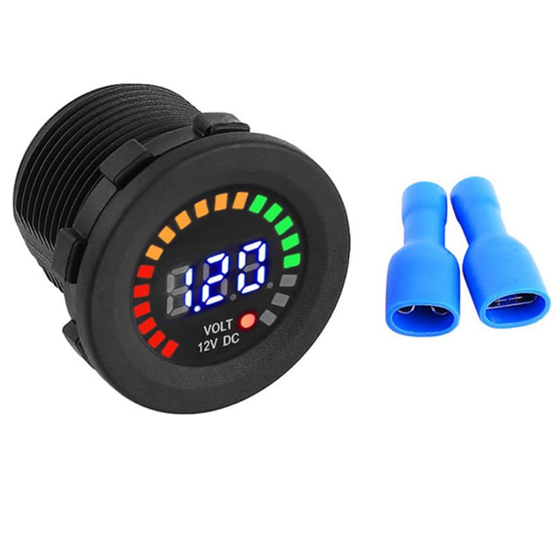 12V Color Screen Voltmeter for Cars, Motorcycles, Boats, DC24V Digital Battery Voltage Monitor