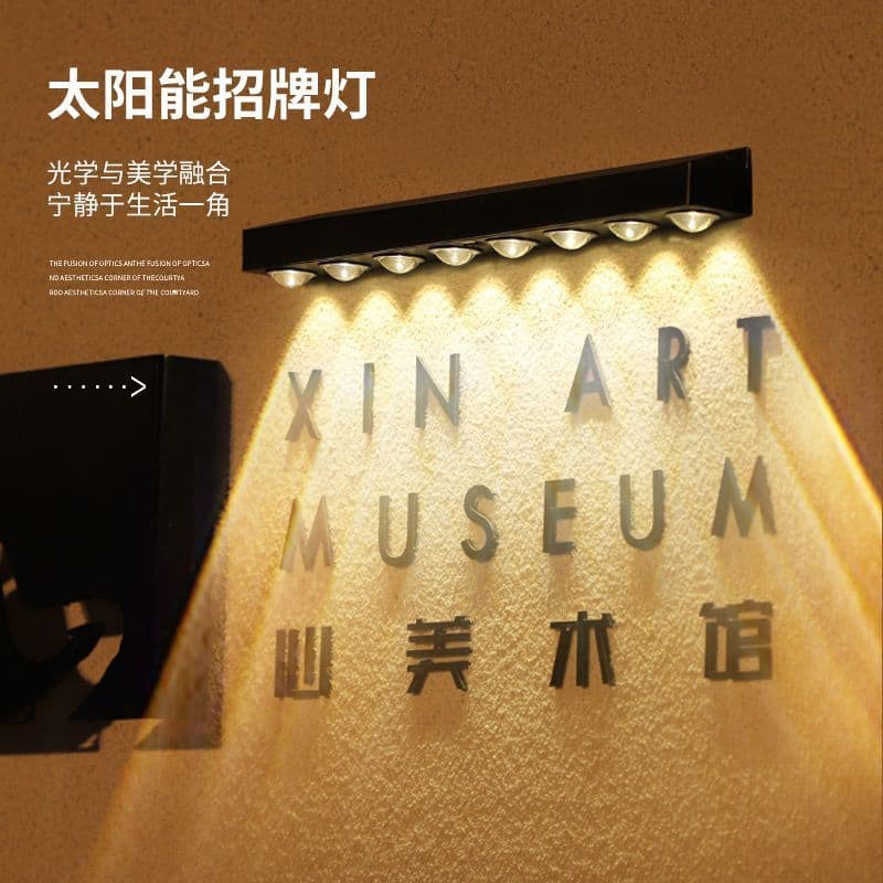 Solar Sign Light Billboard Doorplate Outdoor Waterproof Wall Wash Light Spotlight Villa Home Lighting Ambient Wall Lamp