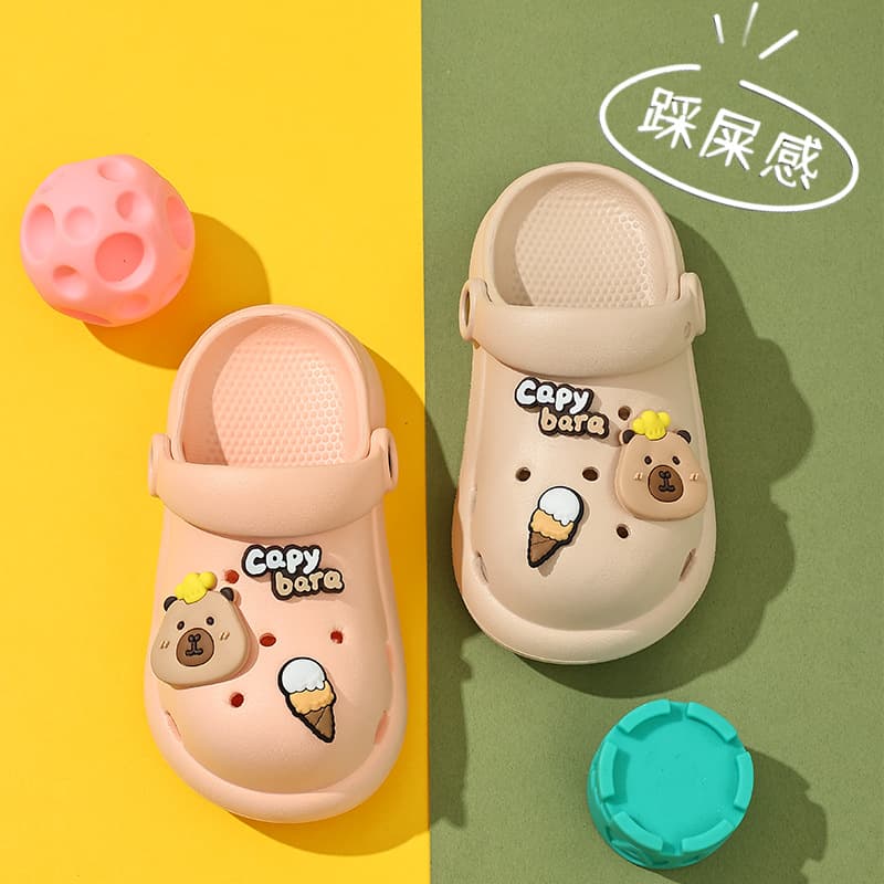New EVA slippers, summer cartoon cute non-slip indoor bathing thick-soled slippers, baby slippers with poop feeling