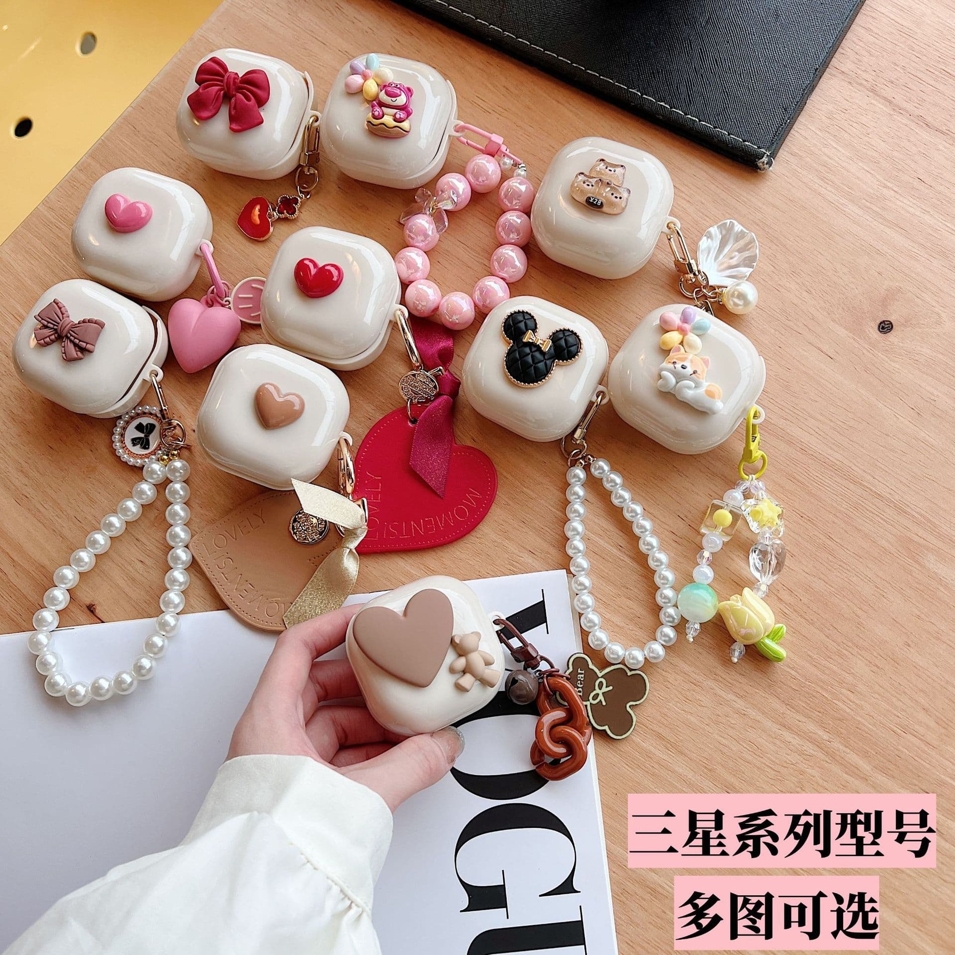 Samsung Buds4Pro Bluetooth Headset Protective Cover 2/3Pro Cartoon Soft Shell Cute Heart DIY Bow